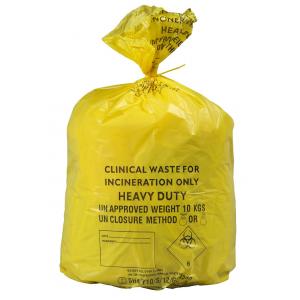 LDPE / HDPE / MDPE Infectious Waste Bag Disposable Yellow Clinical Carriage