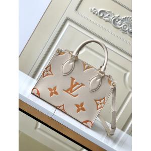 Cream Saffron Giant Monogram OnTheGo MM Louis Vuitton Messenger Bag For IPad Mini