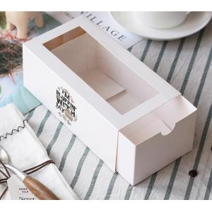 China Cake Tart Cardboard Food Packaging Box 17.6x8.5x6.6cm Small White Cardboard Boxes supplier