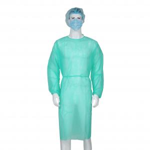 Non Woven Disposable Isolation Gowns Lint Free Breathable For Hospital