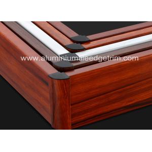Non - Formaldehyde Aluminium Skirting Board Corner Covers Profile Wood Grain Effect
