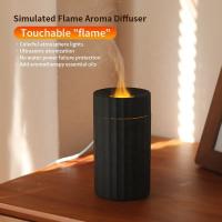 China Type C 100ml Flame Humidifier Fire Aroma Diffuser With 7C LED Changing Light on sale