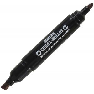 black permanent marker with fiber double tip
