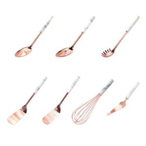 7 Pcs Cooking Utensils Set Stainless Steel Heat Resistant Rose Gold Kitchen Accessories
