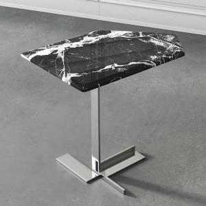 Modern Sofa Side Table With Stainless Steel Leg Marble Counter Top