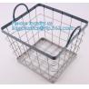 China supermarket custom oblong wire metal storage baskets, Rose-Gold Fruit Baskets Storage Baskets Metal Wire Baskets, wire wholesale