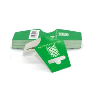 Green Color Fluorescent Folded Swing Tags , Double Sided Product Hang Tags