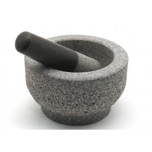 Pitted Surface Heavy Granite Stone Mortar And Pestle Set Molcajete Guacamole Bowl Grinder