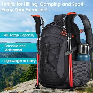 Hiking Backpack 40L Waterproof Camping Backpack Lightweight Packable Backpack for Women Men Outdoor Travel Daypack