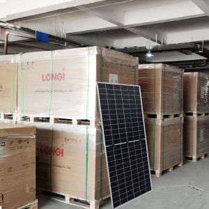 China Single Glass A Grade PV Panel Solar For Solar Plant Tech Longi Himo X6 Solar Power Panel wholesale
