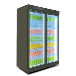 Refrigerador comercial da bebida da exposição fria preta luxuosa da bebida da porta de N