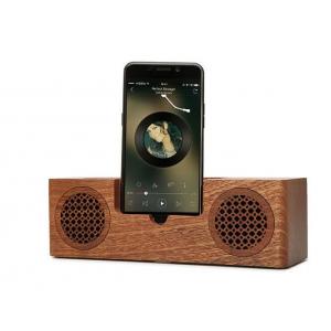 Mini Wooden Bluetooth Speaker , 1200mAh Battery Phone Charger Holder