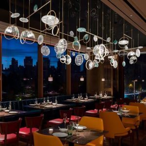 China Custom Acrylic Glass Cross Matrix Villas Decorated Hall Atrium Club End Lighting Lamps And Lanterns With Other Control Mode wholesale