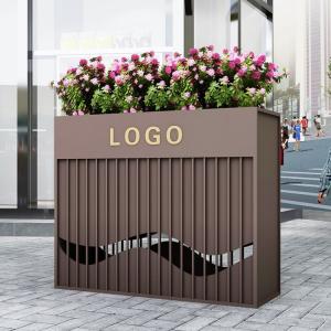 ODM Brown Stainless Steel Metal Flower Planter Boxes Large Outdoor Rectangle Pots