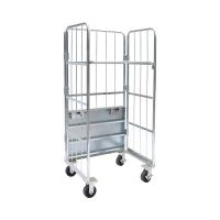 China Fold Up Supermarket Mesh Roll Container Trolley 500KGS Customized Color on sale