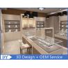 China MDF Gray Beige Coating Jewelry Shop Counter With Lights Lock wholesale