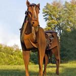Customized Size Outdoor Metal Horse Sculpture Weathering Steel