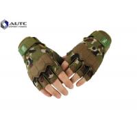 China Fingerless Army Tactical Shooting Gloves Microfibre Wear Resisting Reinforced on sale