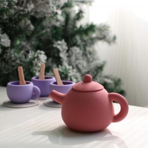 NEW ARRIVALS Kids Children Pretending Home Play Teapot Set Silicone Toys With 11pcs