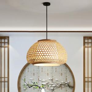 China Hand Woven Bamboo Round Chandelier Southeast Asia Bamboo Lights Led Hanging Lamp(WH-WP-47) supplier