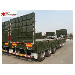 China 3 Axles Gooseneck Side Wall Semi Trailer Mechanical Suspension / Air Suspension wholesale