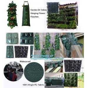 folding retain moisture, indoor outdoor high quality hanging flower bags,4 Pockets Permeable Non-woven fabric 26x65cmx1m