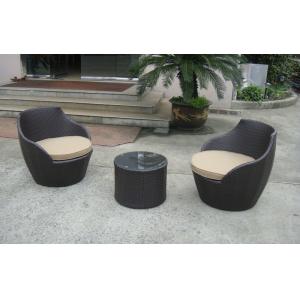 China Dark Brown Resin Wicker Obelisk Chair , Rattan Bullet Sofa Set supplier
