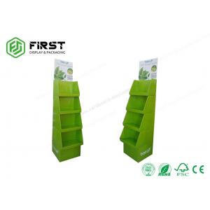 China Customized Products Corrugated Floor Display Shelf , Supermarket Cardboard Display Stand supplier