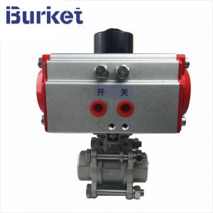 Thread type ss304 motorized pneumatic Three-sheet ball valves with pneumatic actuator