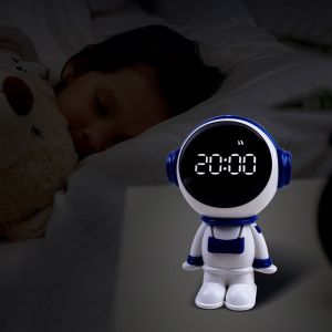 China ABS Material For Astronaut Alarm Clock With Temperature Display Smart Home Night Lights wholesale
