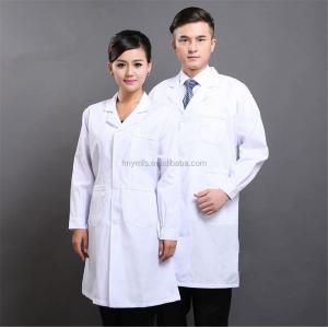 China Unisex Medical Lab Coat White Full Length Lab Coat With Three Pockets supplier