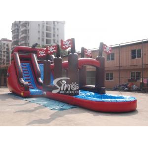 China Commercial giant pirate ship inflatable water slide with slip n slide for adults outdoor water park supplier