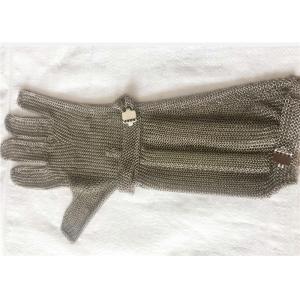 SS Chain Mail Ring Mesh Cut Resistant Safety Gloves With Extended Length