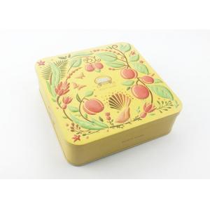 3D Emboss Qatar Square Storage Tins , Recyclable Material Sweet Tin Box Free Sample