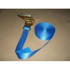 China Blue Label Self Tightening Ratchet Straps , Ratchet Straps With Safety Hooks supplier
