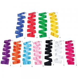 Silk Artistic Gymnastics Ribbonn For Dance , Colorful Gymnastics Sticks Ribbon