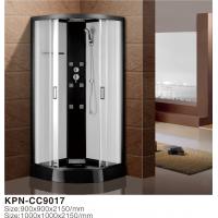 China Customized Glass Shower Cabin with Black Painted Glass Back Wall on sale