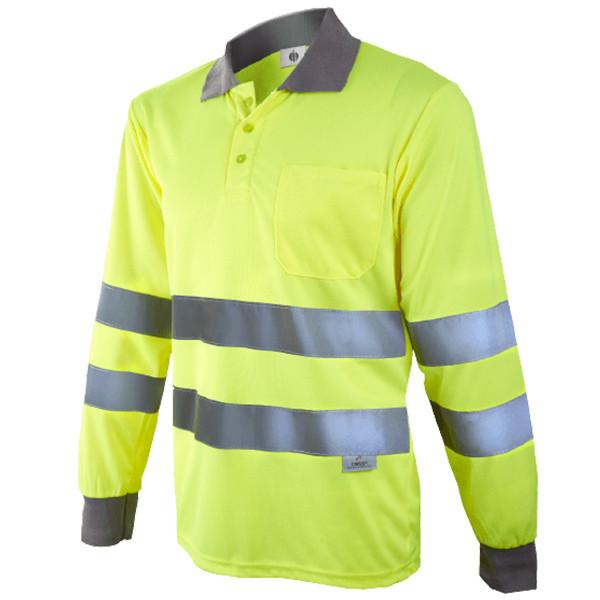 S-4XL Long Sleeve Polo Shirts Reflective 150gsm Technical Fabric Shirt