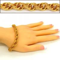 Forme a homens o bracelete 18K da joia ouro real pulseira robusta chapeada da corrente de relação joia na moda