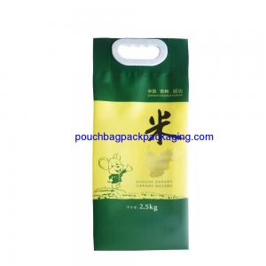 Plastic rice bag with handle, high quality plastic bag for 2.5KG rice