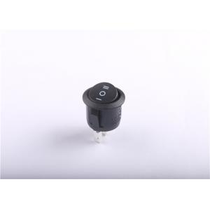 KCD1-201-2P 2nd Gear Black Round On Off Switch , 6A 2 Prong Rocker Switch