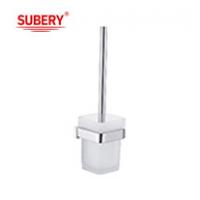 China Brass toilet brush holder glass bathroom high quality chrome color OEM nobel brass mounting piece brass base on sale