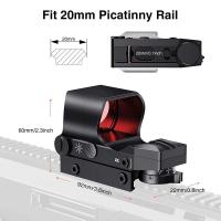 China Tactical Laser 4 Reticle Red Dot Reflex Sight Scope 92x43x60mm on sale