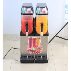Ice Drink Beverage Commercial Slush Machine Red Stainless Steel With 2 Tanks