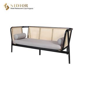 ODM Rattan Fully Upholstered Outdoor Sofa Solid Wood 1.8m Length