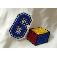 China Personalized Embroidered Number Patches , Iron On Embroidered Letter Patches on sale