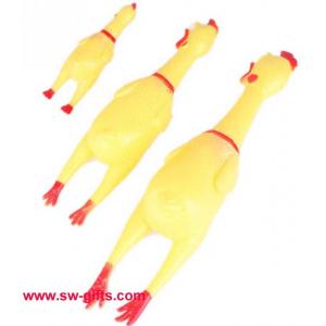 China New Yellow Screaming Rubber Chicken Shape Pet Dog Toy Squeak Squeaker Chew Gift 3 Sizes supplier