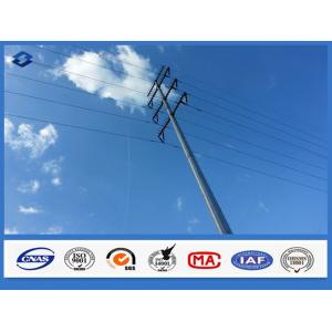 Hot Dip Galvanized Suspension Straight Electric Steel Pole with Flange