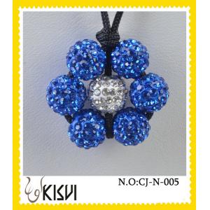 China High quality guarantee white and blue flower handcrafted crystal jewelry necklace supplier