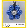 High quality guarantee white and blue flower handcrafted crystal jewelry